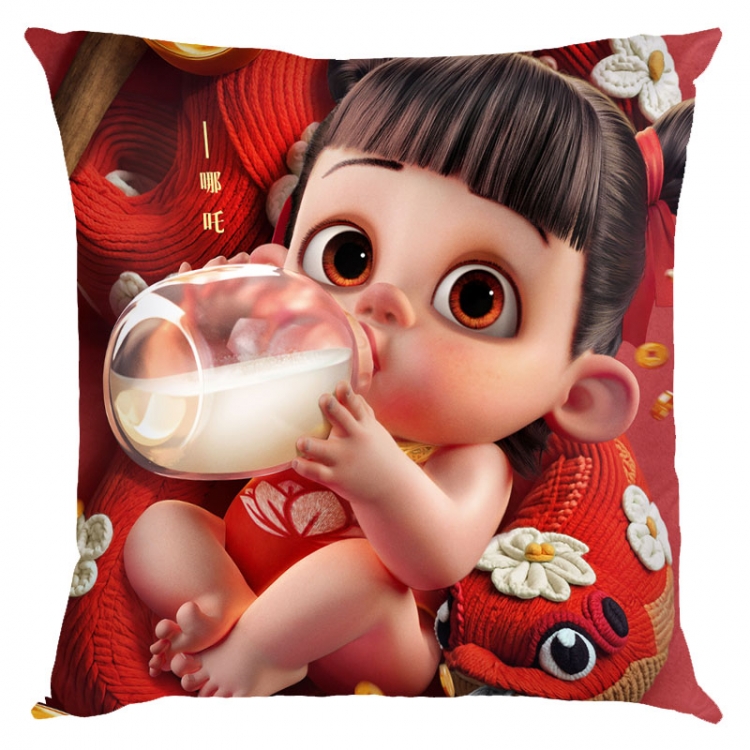 Nezha Anime square full-color pillow cushion 45X45CM NO FILLING 