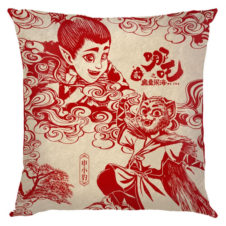 Nezha Anime square full-color pillow cushion 45X45CM NO FILLING 