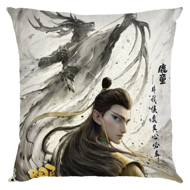 Nezha Anime square full-color pillow cushion 45X45CM NO FILLING 