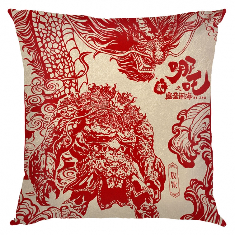 Nezha Anime square full-color pillow cushion 45X45CM NO FILLING 