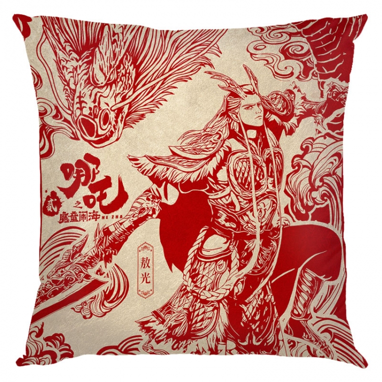 Nezha Anime square full-color pillow cushion 45X45CM NO FILLING 