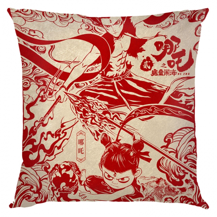 Nezha Anime square full-color pillow cushion 45X45CM NO FILLING 
