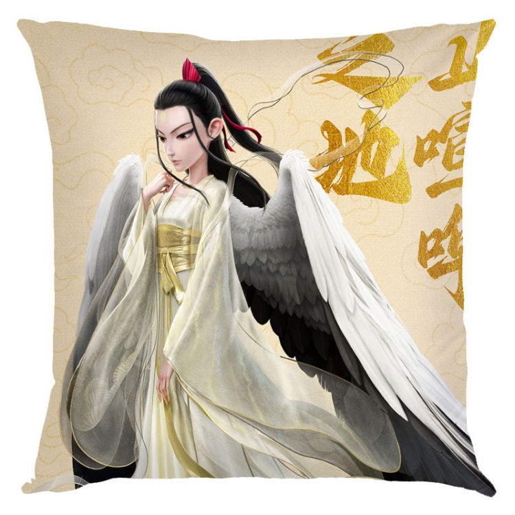 Nezha Anime square full-color pillow cushion 45X45CM NO FILLING 