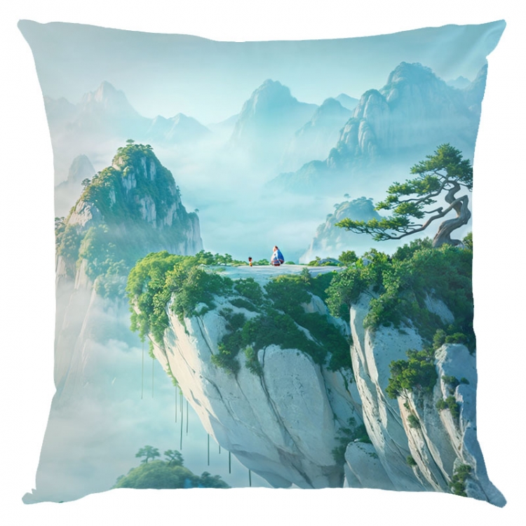 Nezha Anime square full-color pillow cushion 45X45CM NO FILLING 