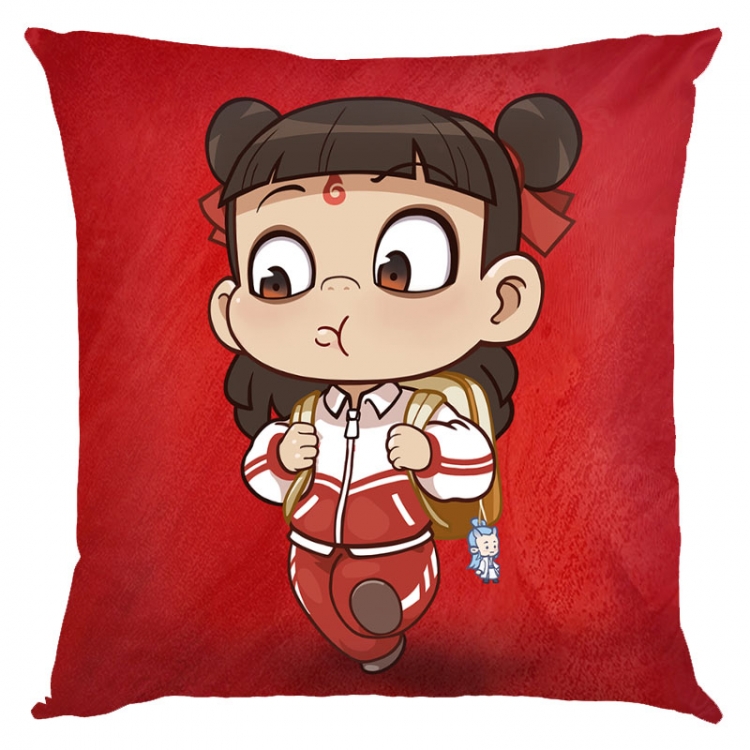 Nezha Anime square full-color pillow cushion 45X45CM NO FILLING 