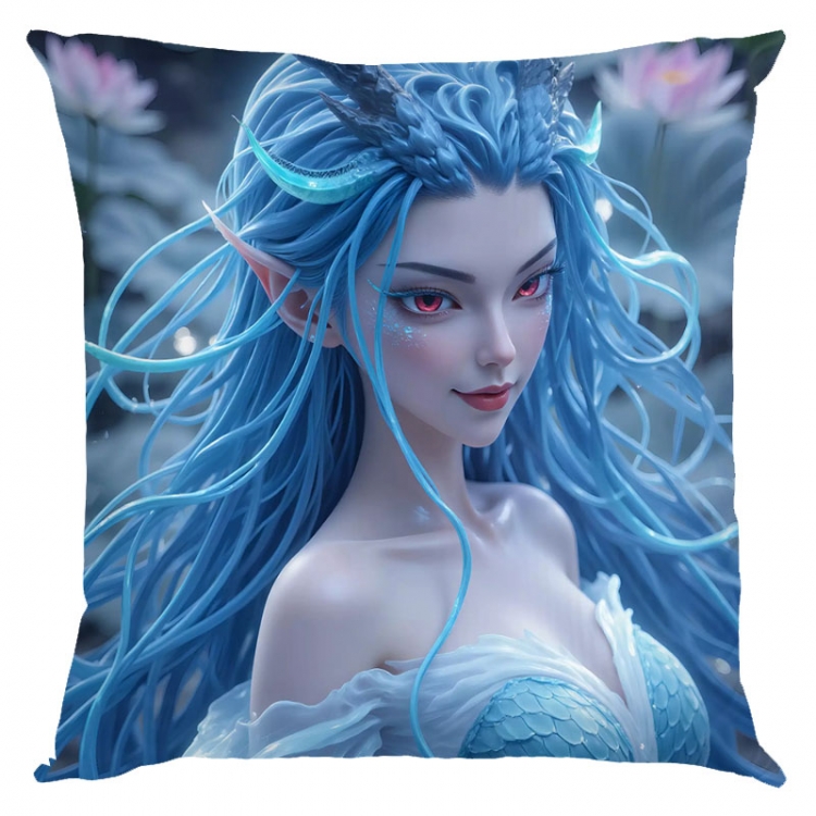 Nezha Anime square full-color pillow cushion 45X45CM NO FILLING 