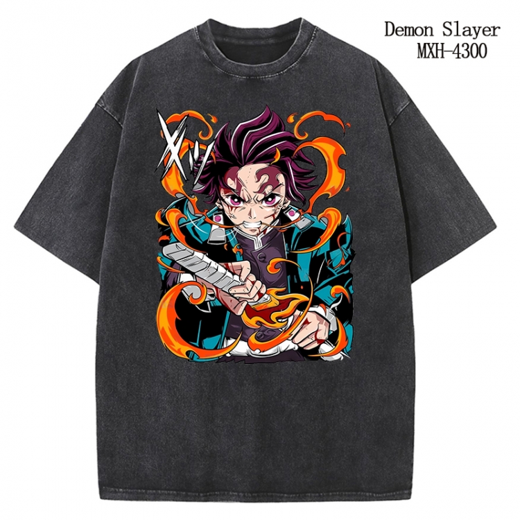 Demon Slayer Kimets Anime peripheral pure cotton washed and worn T-shirt from S to 2XL MXH-4300