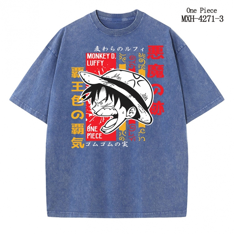 One Piece Anime peripheral pure cotton washed and worn T-shirt from S to 2XL MXH-4271-3
