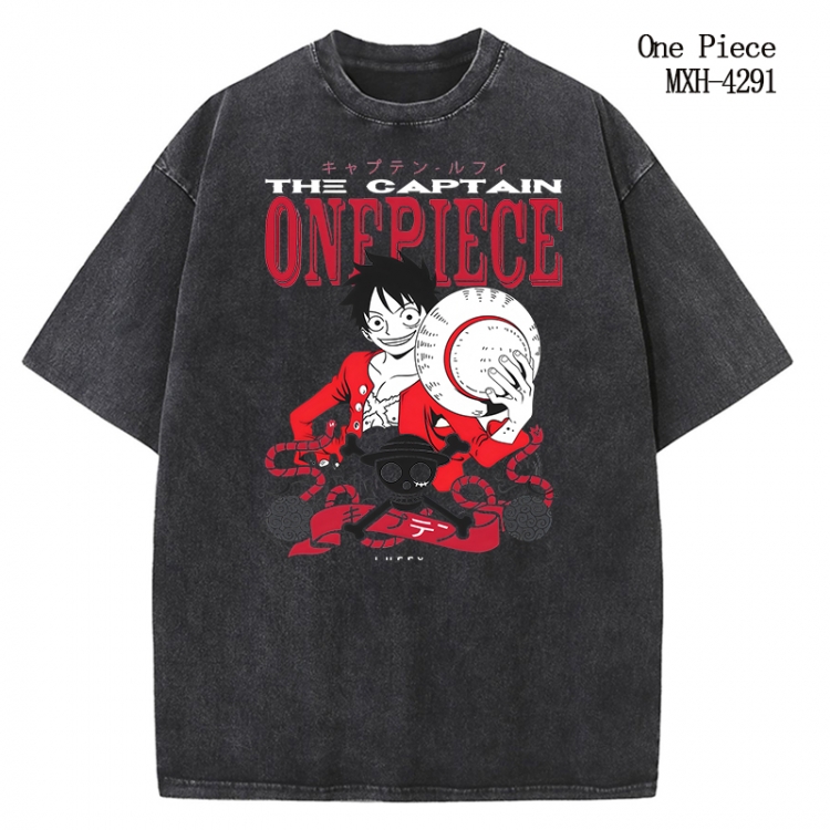 One Piece Anime peripheral pure cotton washed and worn T-shirt from S to 2XL MXH-4291