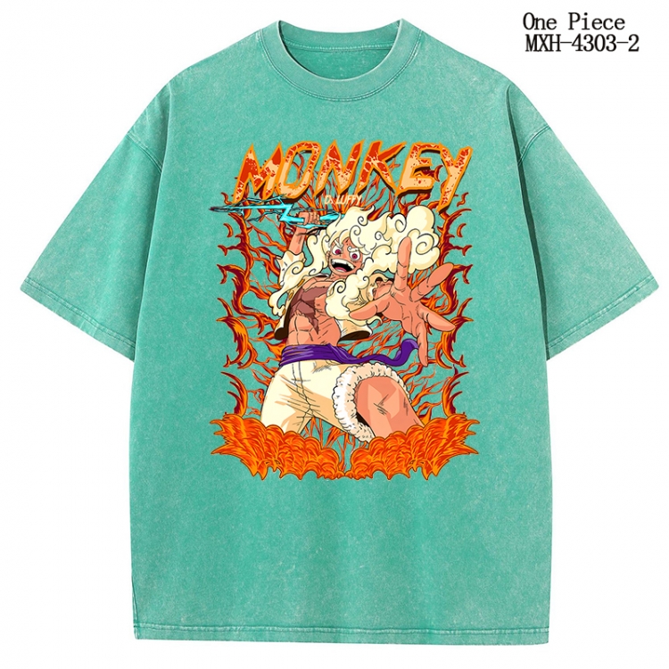 One Piece Anime peripheral pure cotton washed and worn T-shirt from S to 2XL MXH-4303-2