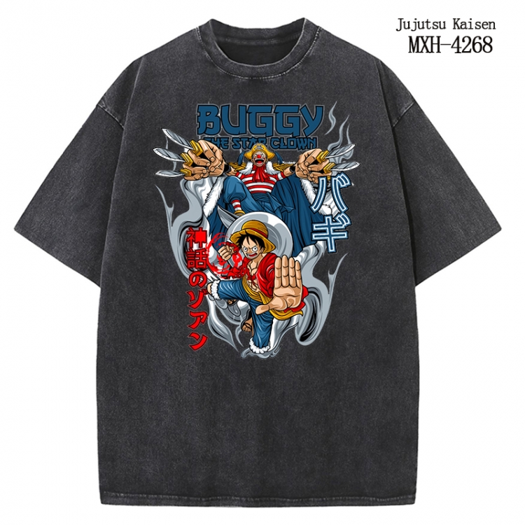 One Piece Anime peripheral pure cotton washed and worn T-shirt from S to 2XL MXH-4268