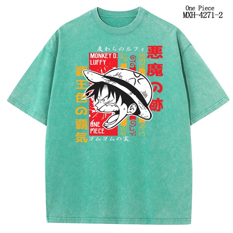 One Piece Anime peripheral pure cotton washed and worn T-shirt from S to 2XL MXH-4271-2