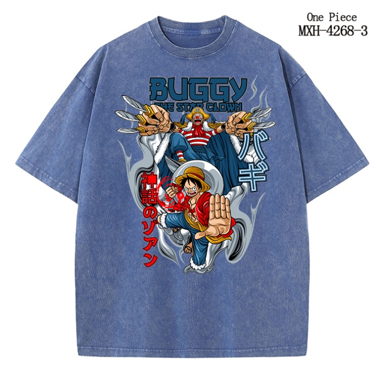 One Piece Anime peripheral pure cotton washed and worn T-shirt from S to 2XL MXH-4268-3