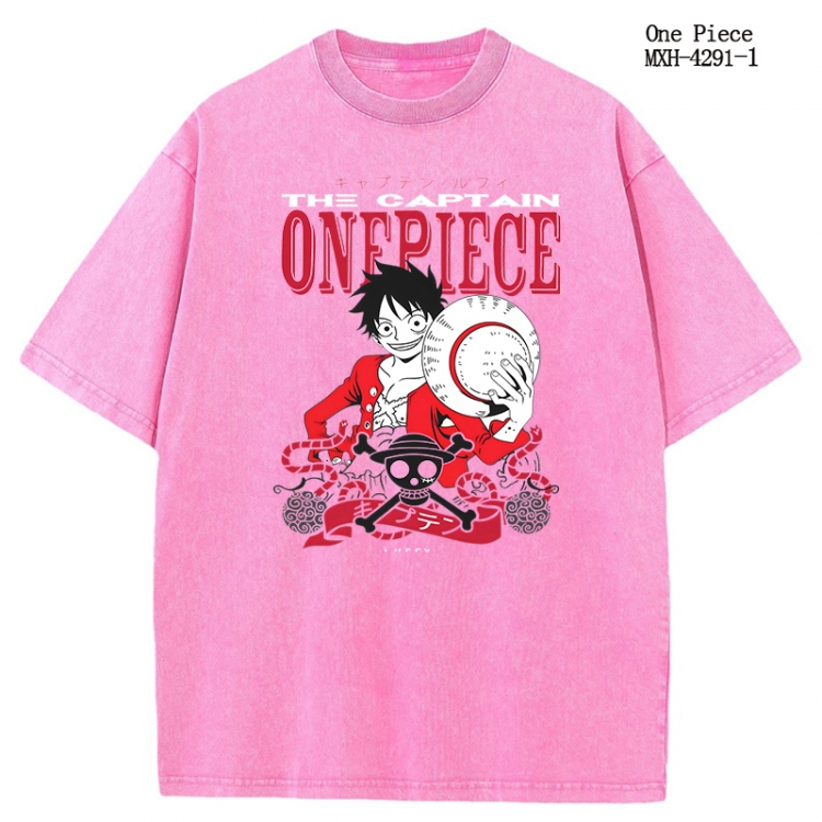 One Piece Anime peripheral pure cotton washed and worn T-shirt from S to 2XL  MXH-4291-1