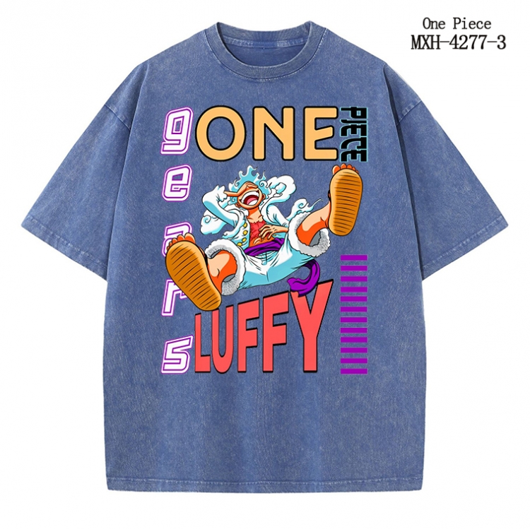 One Piece Anime peripheral pure cotton washed and worn T-shirt from S to 2XL MXH-4277-3