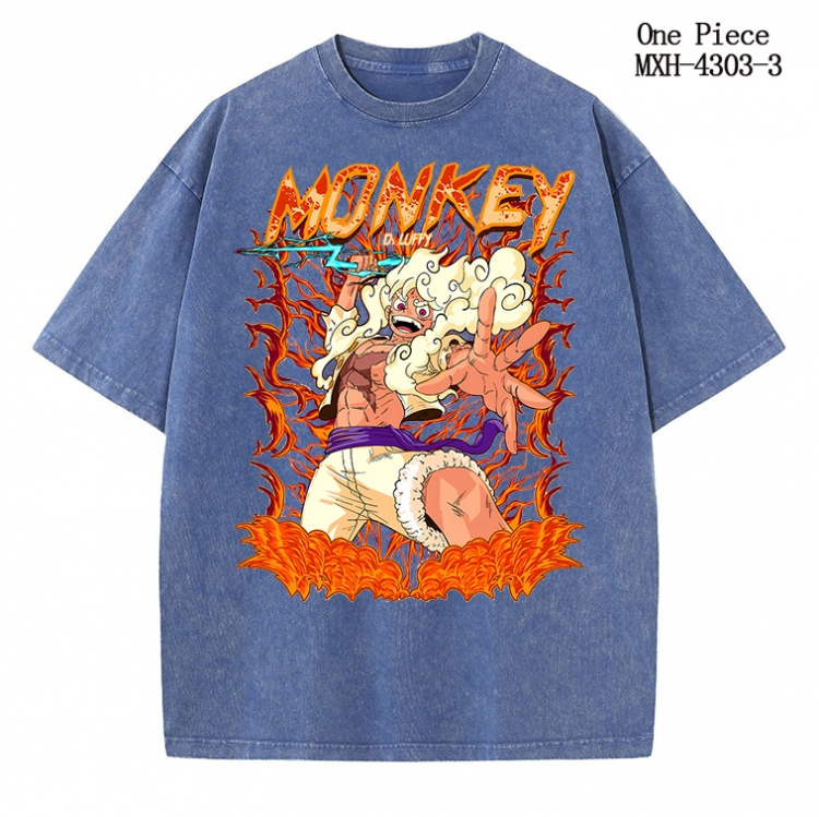 One Piece Anime peripheral pure cotton washed and worn T-shirt from S to 2XLMXH-4303-3