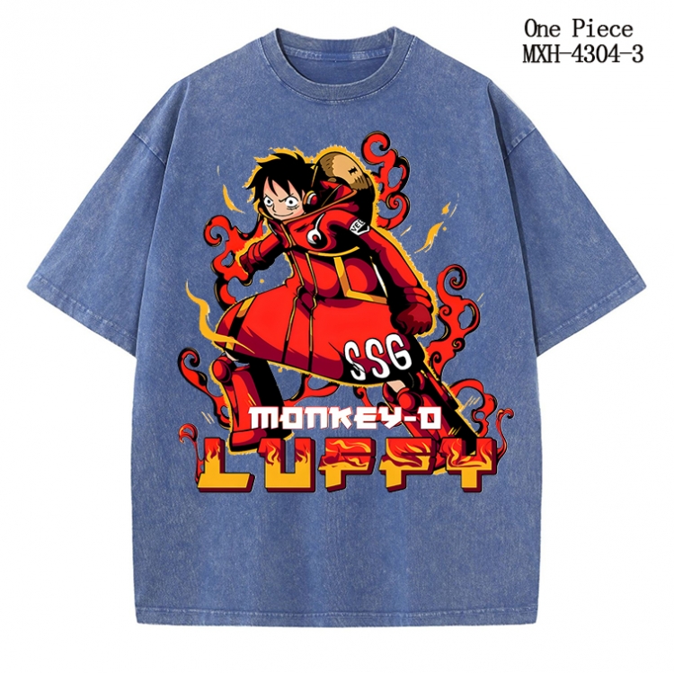 One Piece Anime peripheral pure cotton washed and worn T-shirt from S to 2XL MXH-4304-3