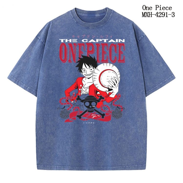 One Piece Anime peripheral pure cotton washed and worn T-shirt from S to 2XL MXH-4291-3