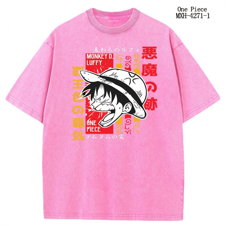 One Piece Anime peripheral pure cotton washed and worn T-shirt from S to 2XL  MXH-4271-1