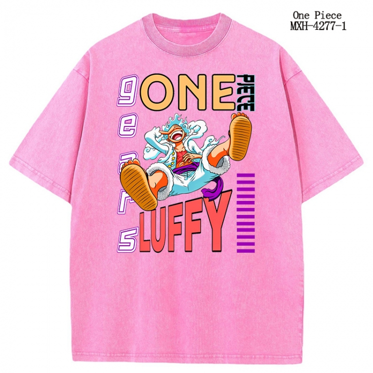 One Piece Anime peripheral pure cotton washed and worn T-shirt from S to 2XL