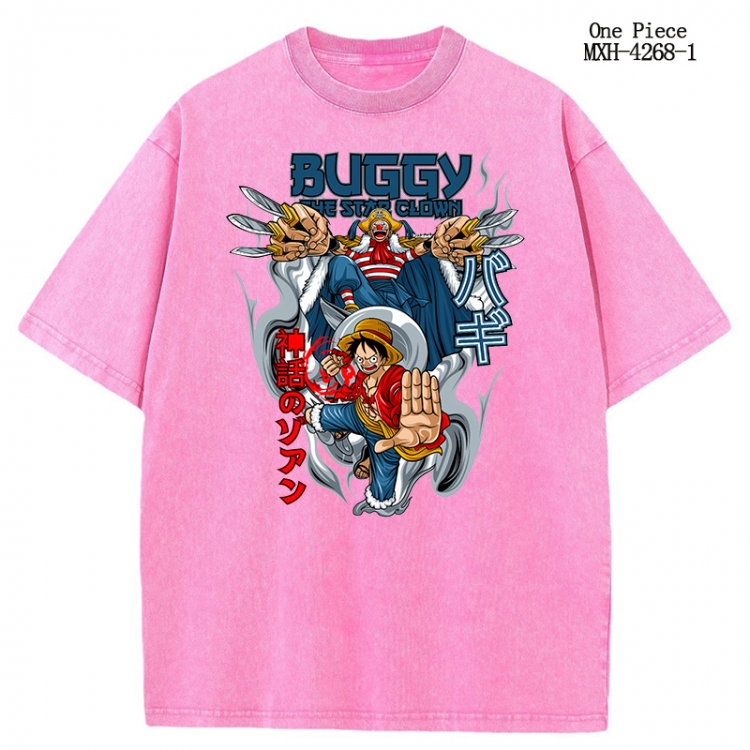 One Piece Anime peripheral pure cotton washed and worn T-shirt from S to 2XL MXH-4268-1