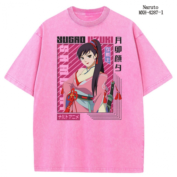 Naruto Anime peripheral pure cotton washed and worn T-shirt from S to 2XL MXH-4287-1