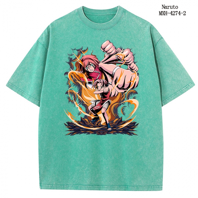 Naruto Anime peripheral pure cotton washed and worn T-shirt from S to 2XL MXH-4274-2