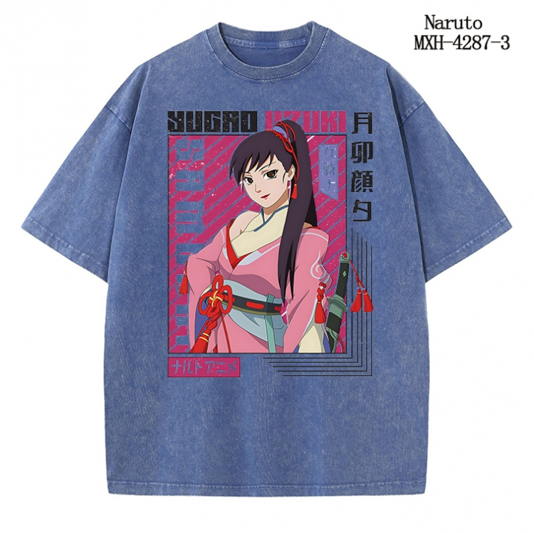 Naruto Anime peripheral pure cotton washed and worn T-shirt from S to 2XL MXH-4287-3