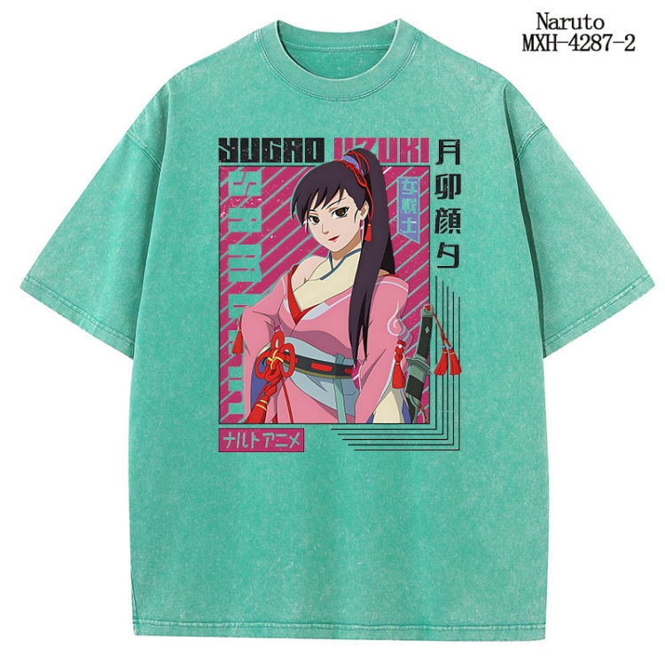 Naruto Anime peripheral pure cotton washed and worn T-shirt from S to 2XL MXH-4287-2