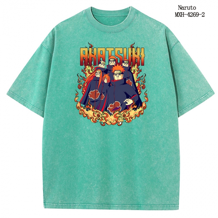 Naruto Anime peripheral pure cotton washed and worn T-shirt from S to 2XL MXH-4269-2