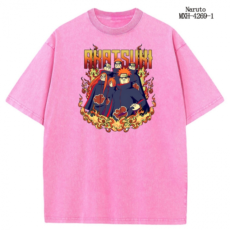 Naruto Anime peripheral pure cotton washed and worn T-shirt from S to 2XL  MXH-4269-1