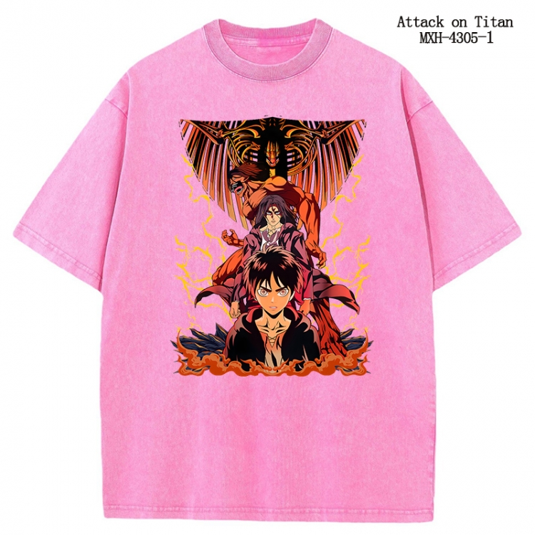 Shingeki no Kyojin Anime peripheral pure cotton washed and worn T-shirt from S to 2XL MXH-4305-1