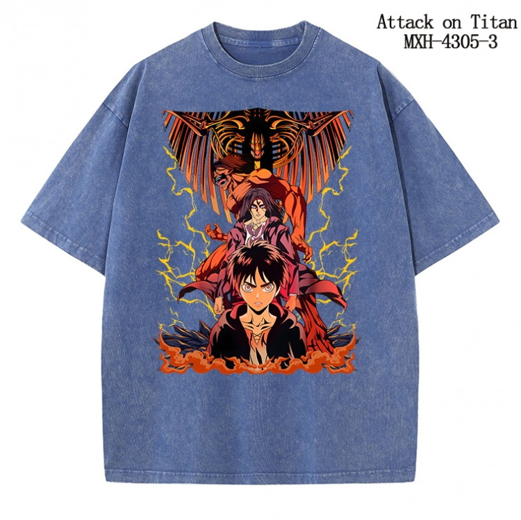 Shingeki no Kyojin Anime peripheral pure cotton washed and worn T-shirt from S to 2XL  MXH-4305-3