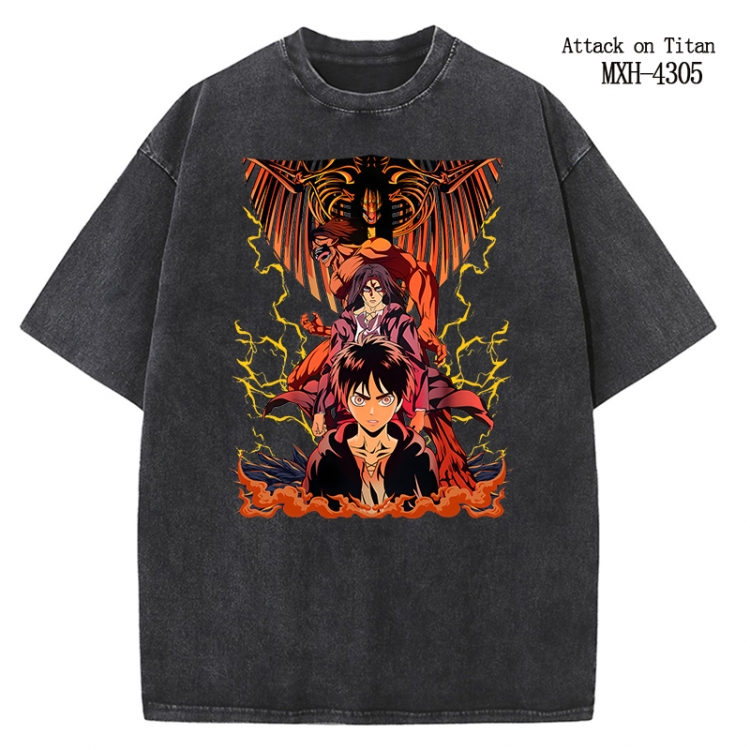 Shingeki no Kyojin Anime peripheral pure cotton washed and worn T-shirt from S to 2XL MXH-4305