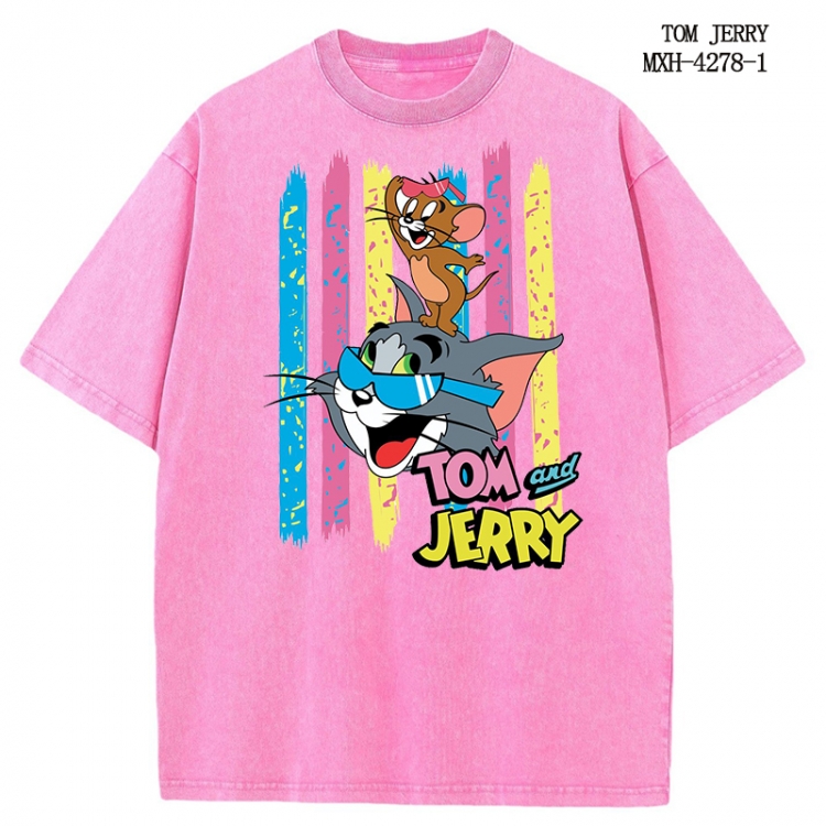 Tom and Jerry Anime peripheral pure cotton washed and worn T-shirt from S to 2XL