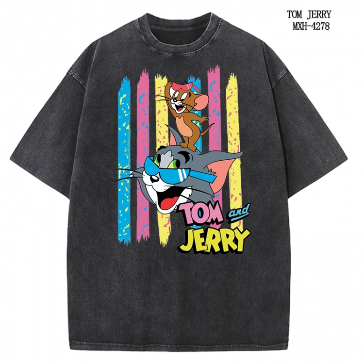Tom and Jerry Anime peripheral pure cotton washed and worn T-shirt from S to 2XL