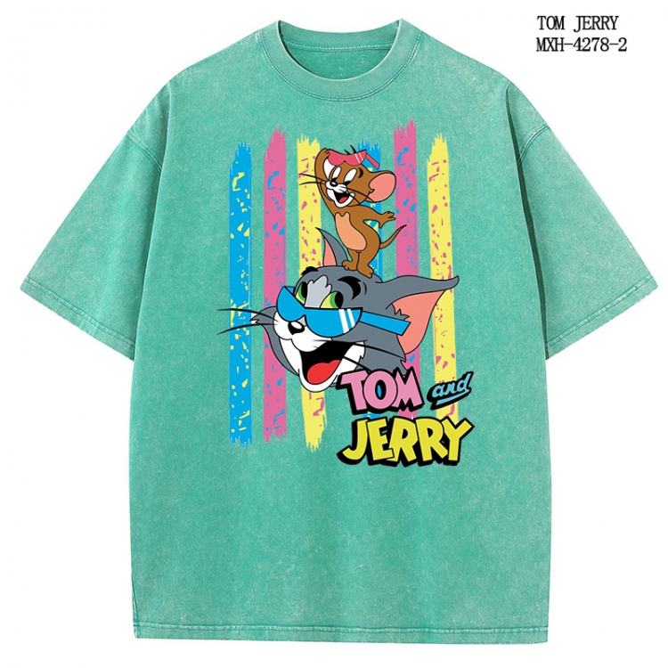 Tom and Jerry Anime peripheral pure cotton washed and worn T-shirt from S to 2XL