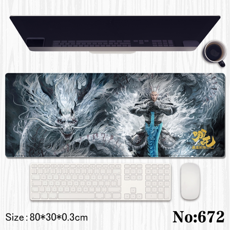 Nezha Anime peripheral computer mouse pad office desk pad multifunctional pad 80X30X0.3cm