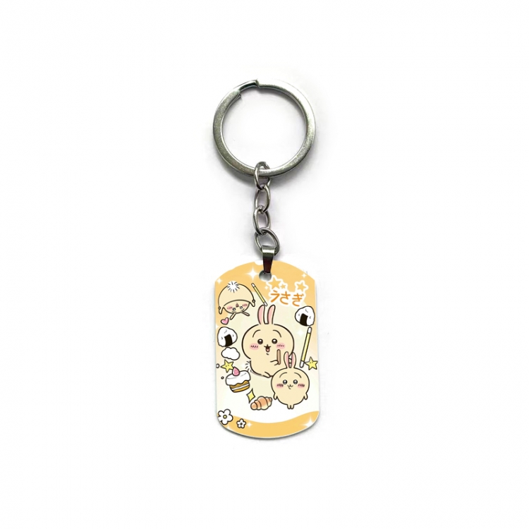 Chiikawa Anime double-sided full-color printed military brand ring keychain price for 5 pcs