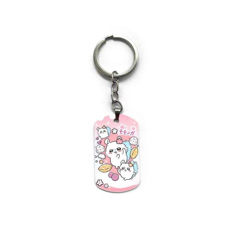Chiikawa Anime double-sided full-color printed military brand ring keychain price for 5 pcs