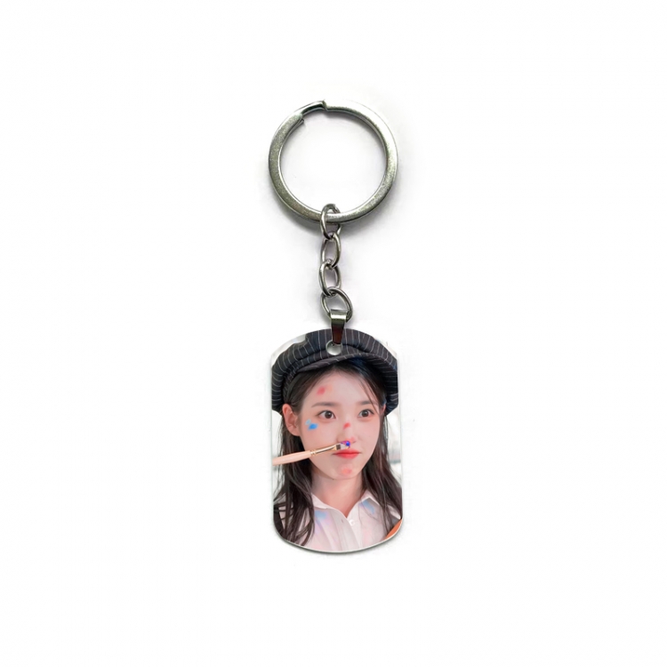 IU Anime double-sided full-color printed military brand ring keychain price for 5 pcs