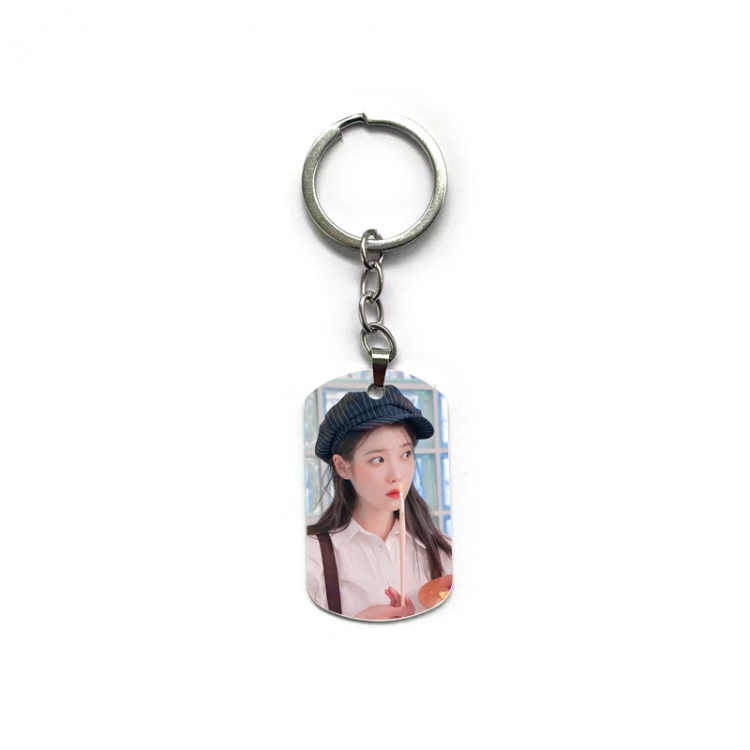 IU Anime double-sided full-color printed military brand ring keychain price for 5 pcs