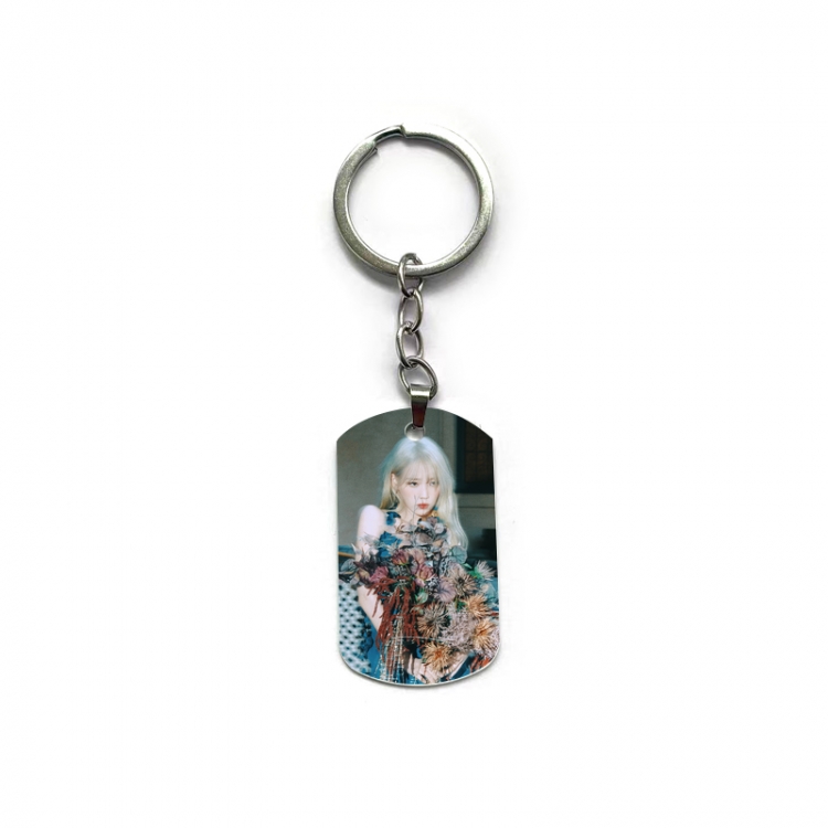 IU Anime double-sided full-color printed military brand ring keychain price for 5 pcs