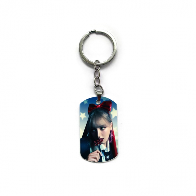 IVE Anime double-sided full-color printed military brand ring keychain price for 5 pcs