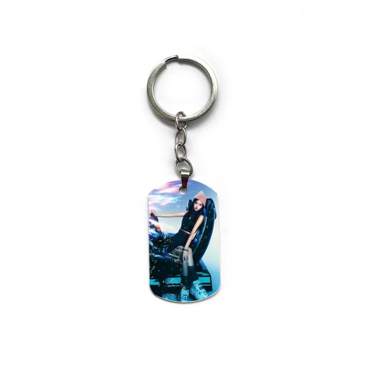 IVE Anime double-sided full-color printed military brand ring keychain price for 5 pcs