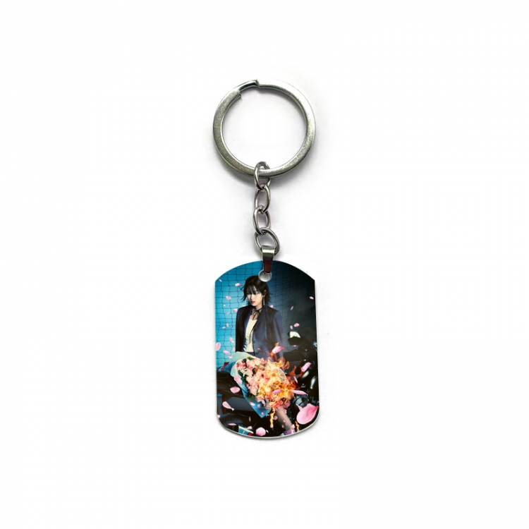 IVE Anime double-sided full-color printed military brand ring keychain price for 5 pcs