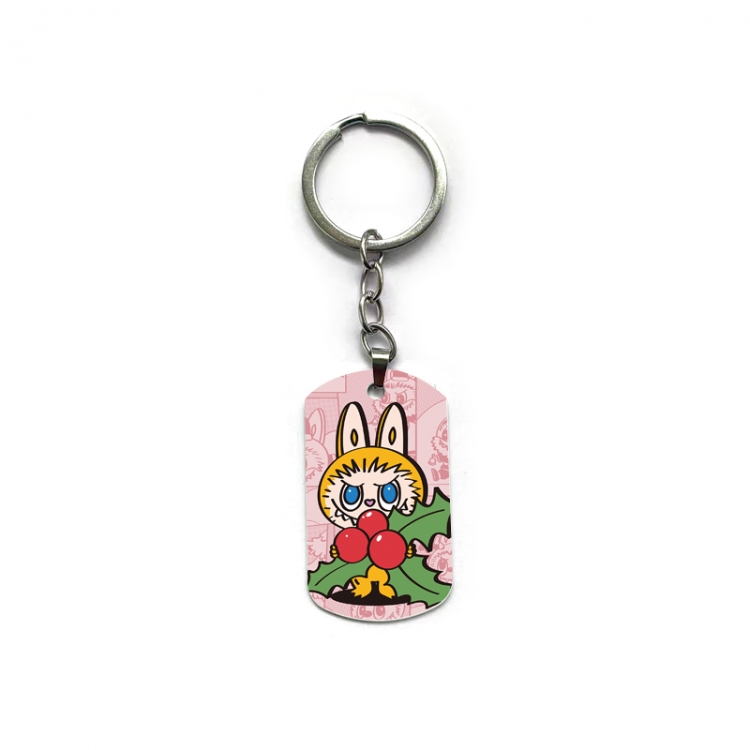 Labubu Anime double-sided full-color printed military brand ring keychain price for 5 pcs
