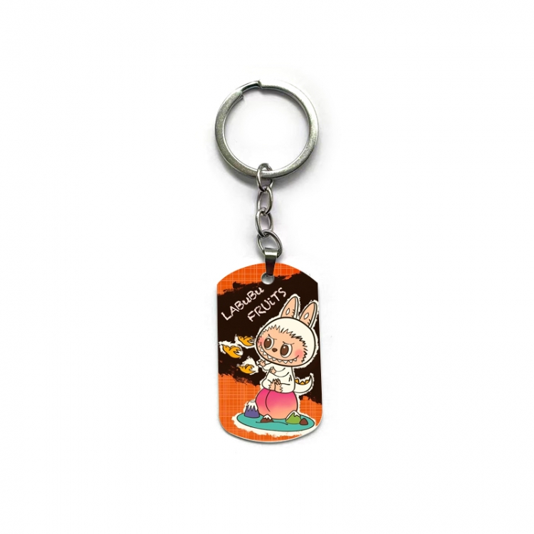Labubu Anime double-sided full-color printed military brand ring keychain price for 5 pcs