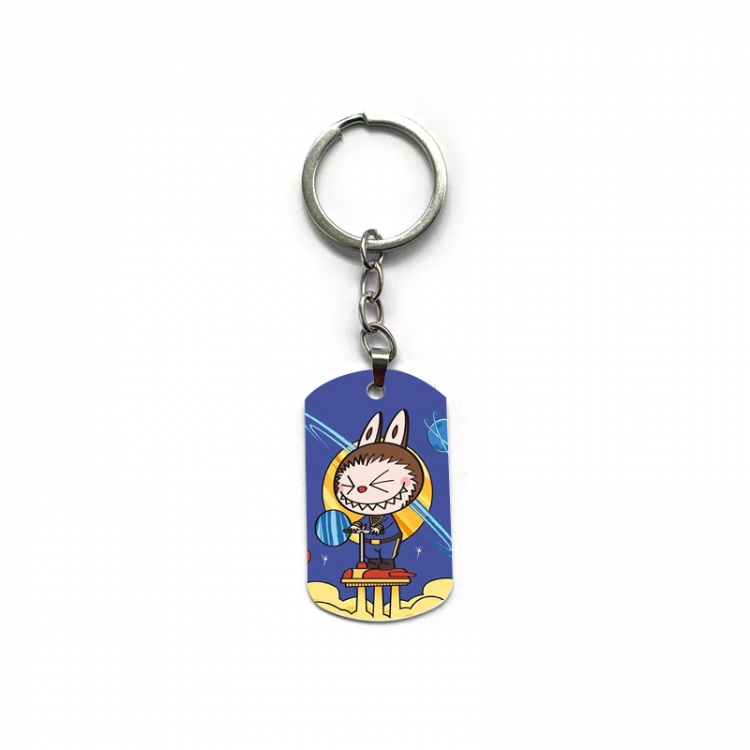 Labubu Anime double-sided full-color printed military brand ring keychain price for 5 pcs