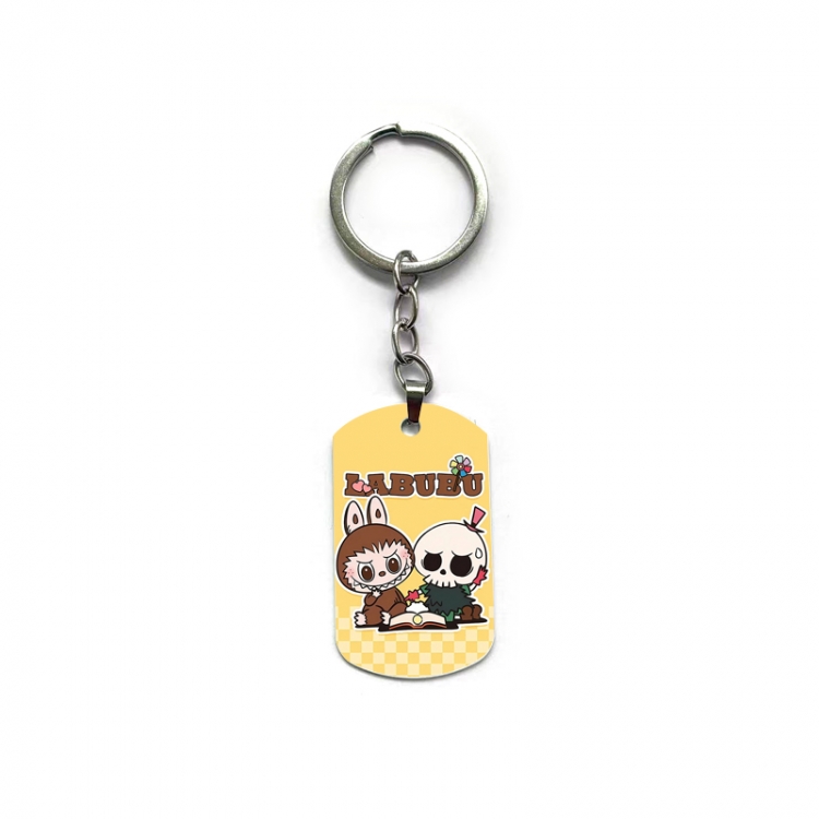 Labubu Anime double-sided full-color printed military brand ring keychain price for 5 pcs